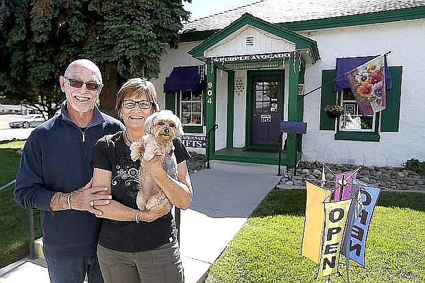Stan and Sue Jones outside the Purple Avocado in 2016.