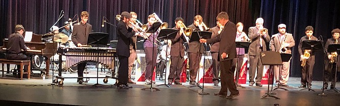 Intergenerational combo directed by David Bugli at the 2023 Jazz Extravaganza concert.