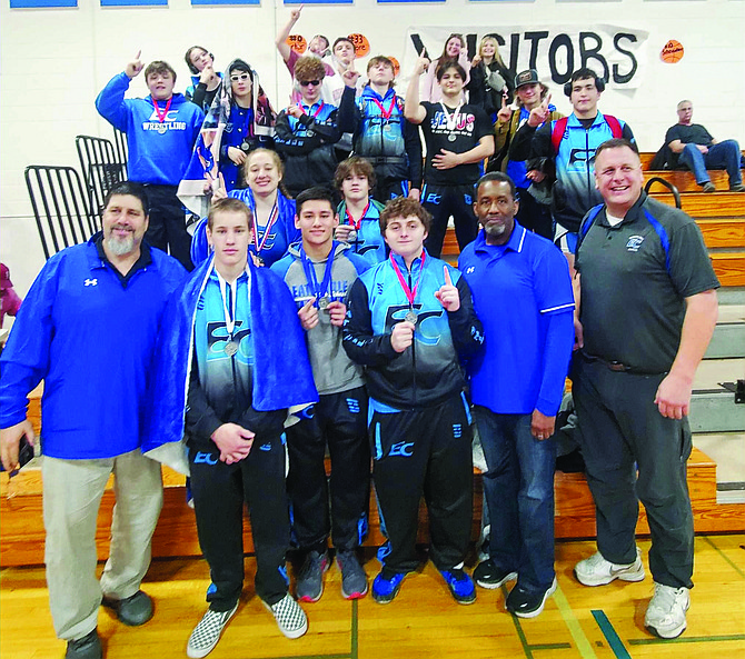 The Eatonville High School wrestling team poses following the sub-regional tournament.