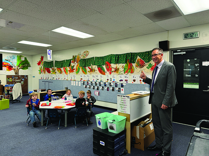 ESD Superintendent Jay Brower visits the new TK Program.