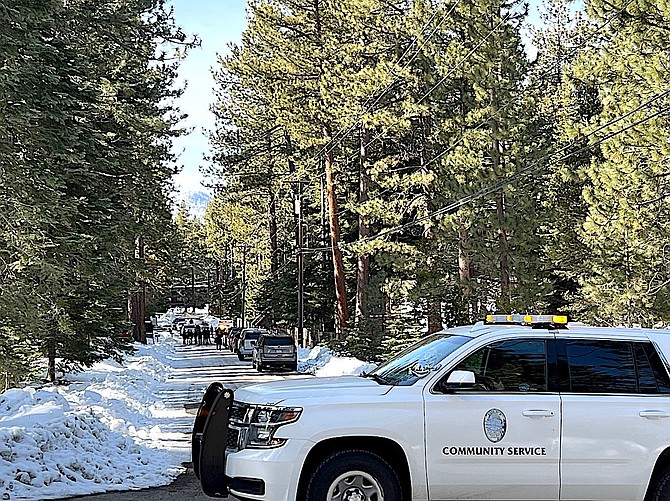 Roger Avenue is shut down in South Lake Tahoe after four people died on the street. 
Laney Griffo | Tahoe Daily Tribune