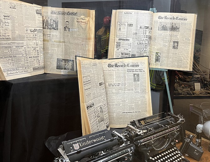 Bound volumes of The R-C are part of an exhibit at the Carson Valley Museum & Cultural Center in Gardnerville.