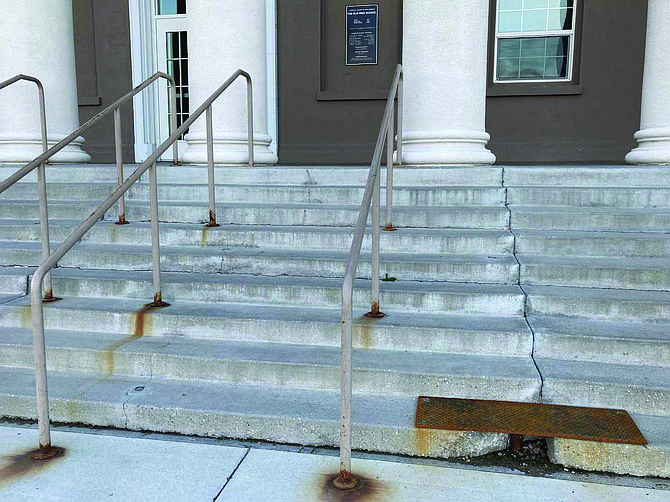 The CCSD's fiscal year 2024 augmented budget includes maintenance projects such as rebuilding the stairs of the administration building.
