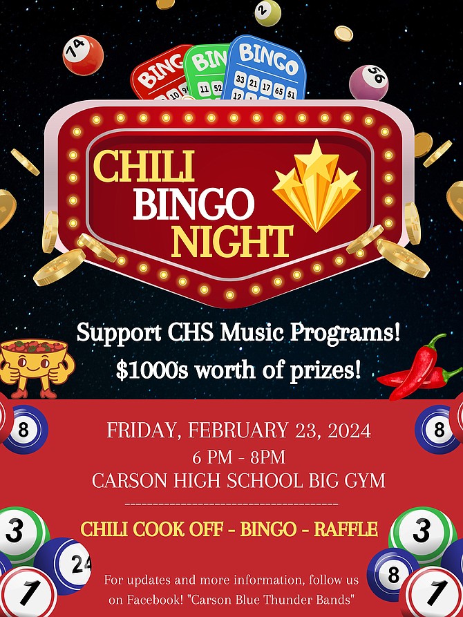 Carson High School's music programs are offering a Chili Bingo Night fundraising event Friday, Feb. 23.