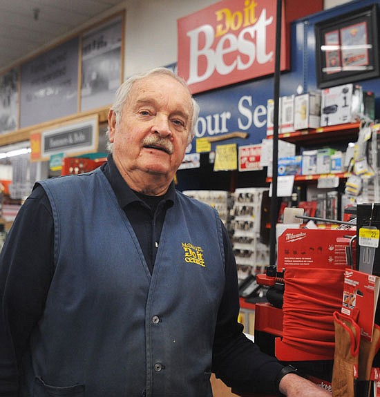 Bob McDaniel in the Snohomish hardware and garden store he opened in his family's name in 1966. He still puts in hours at the store. He began working in hardware some 67 years ago.