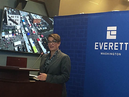 Mayor Cassie Franklin during a 2019 budget rollout.