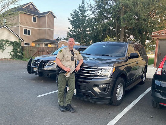 Lt. Mike Martin, the incoming police chief, poses for a photo in early May outside of the Snohomish Carnegie Building after the City Council meeting concluded.