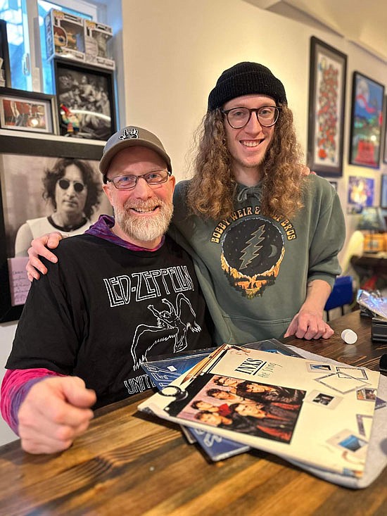 Father and son Derek (left) and Mark Florian have opened a new vinyl records shop at Second Street and Avenue C.