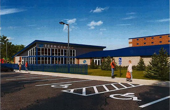 An artist’s rendering of the exterior of the future Snohomish Boys & Girls Club teen room wing.