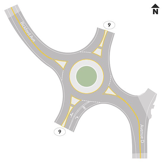 A preliminary design for the roundabout set to be built this summer.