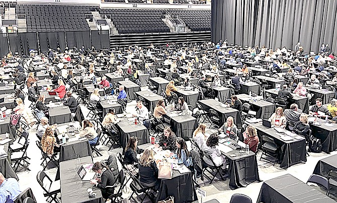 Meetings between buyers and sellers at the 36th annual Go West Summit held in Stateline filled the floor of the Tahoe Blue Event Center.
Laney Griffo | Tahoe Daily Tribune