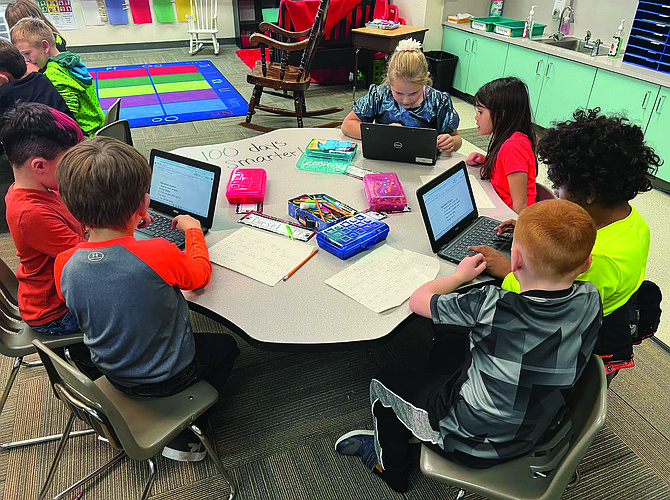 Lahontan Elementary School students began researching penguins in Crystal Cabra’s class.