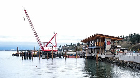 The new ferry terminal in Mukilteo takes its design cues to look like a Coast Salish (Native American) longhouse on the inside and features similar design features on the exterior.