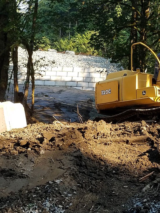 Work being done during September at the Skyview Estates landslide site.