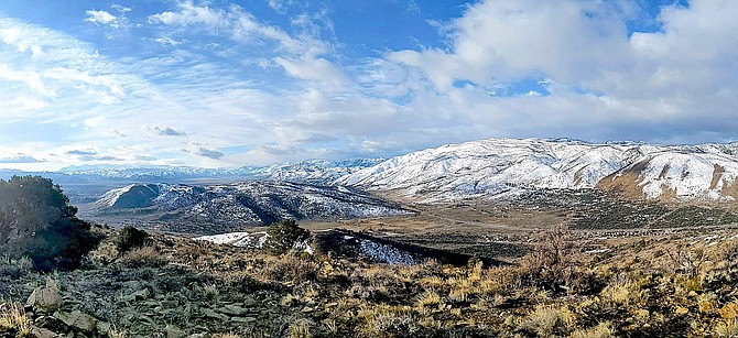Topaz Ranch Estates photographer John Flaherty captured this scenic looking down at Highway 395 toward Holbrook Junction.