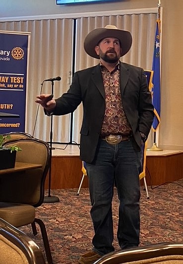 Speaker Woody Worthington, Green Our Planet Director of National Partnerships and Special Envoy for Northern and Rural Nevada, talked to the Minden Rotary Club.
