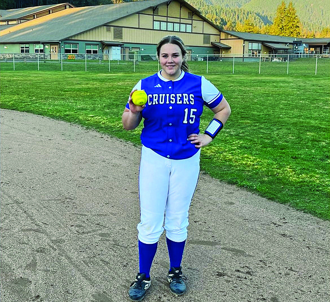 Eatonville's Sara Smith poses with her home run ball following the Cruisers