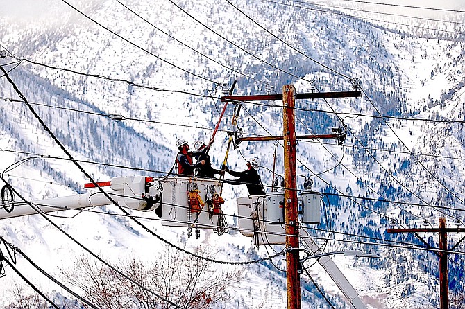 NV Energy workers in the S Curve in mid-February.