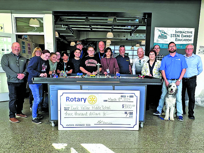 Eagle Valley Middle School’s LEGO robotics team got a boost from the Rotary Club of Carson City recently.