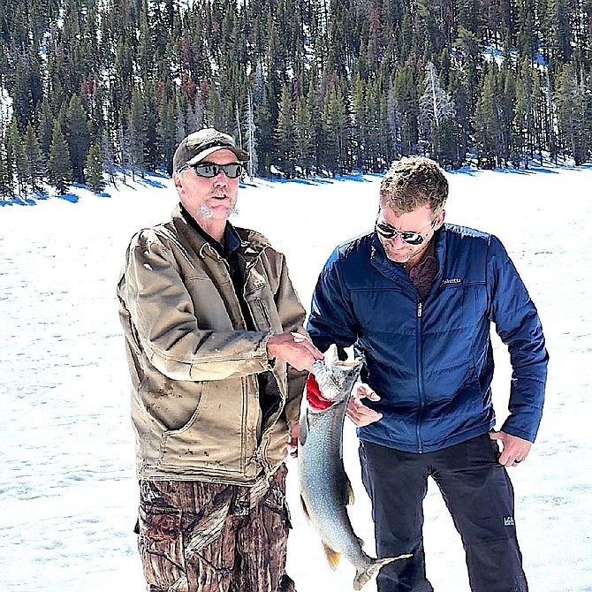 Doug Busey and John Bartell at Caples Lake.