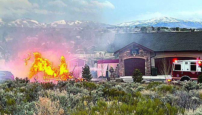 A March 27 fire off Lindsay Lane had flames visible from Highway 395.
