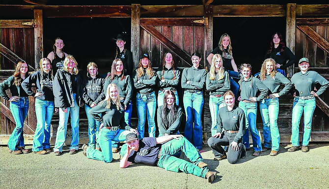 Eatonville's Equestrian team posing for a team photo during the meet in Elma.