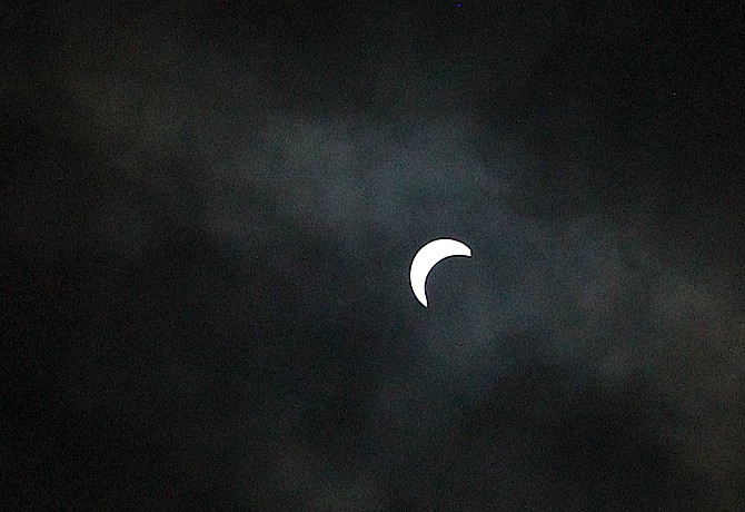 It isn't great, but it's the eclipse from Dallas on Monday.