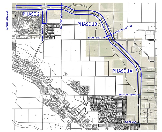 The base bid was for phase 1A which takes Muller Lane Parkway south from Buckeye Road to not quite to Toler Lane.