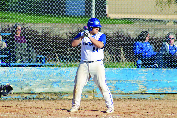 Eatonville's Aaron Tozier stands ready for the pitch in a game against Hoquiam. Tozier doubled in the winning run in the bottom of the seventh inning to give the Cruisers an 9-8 win.