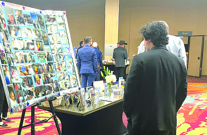 Photos of the late Kurt Englehart were on display at a Saturday memorial service at the Grand Sierra Resort in Reno.