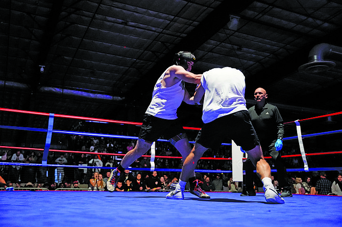 Rafe Brown, shown delivering a punch in last year’s Night of Fights, returns for his senior season to the event, which will feature 24 bouts.