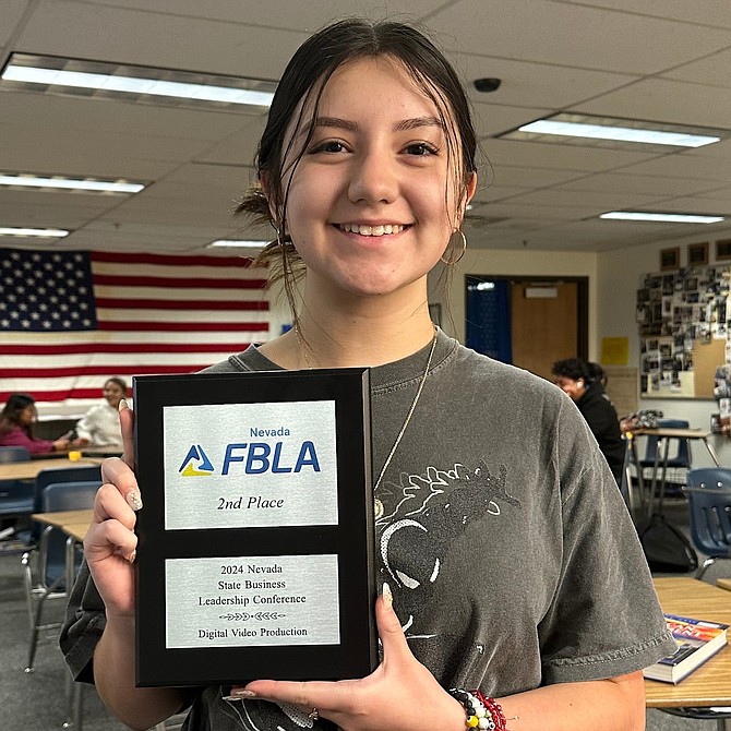 Savanna Lopez was among Carson High School’s Future Business Leaders of America students to compete in the state conference this past weekend and took second place in Digital Video Production.