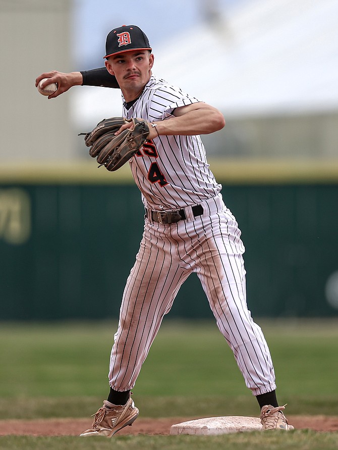 Douglas' Owen Evans has helped the Tigers to an 8-7 record in 5A North games this season.