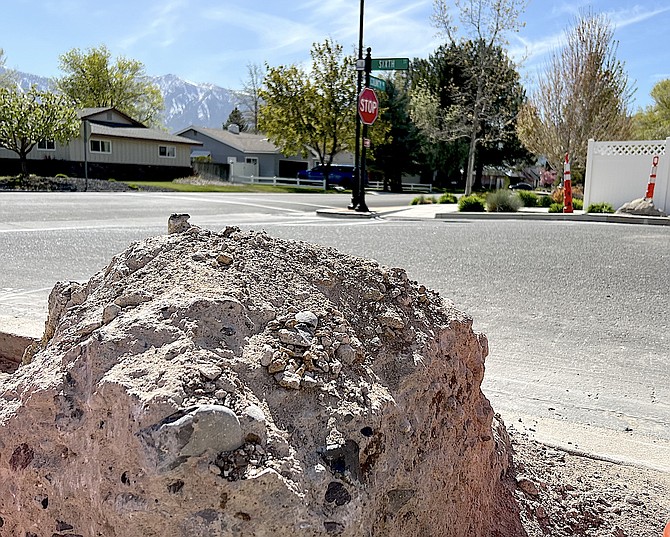 The pillars at County Road and Sixth Street are nubs of their former selves after some structural defects were discovered while trying to re-stucco them. Their last reconstruction was a 1996 Eagle Scout project by Darren Keele.