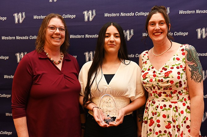 Yazmin Conchas, center, was selected as Western Nevada College’s student employee of the year.