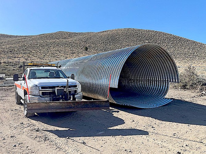A big culvert will allow wildlife to pass under Highway 395 near Sonora Junction.