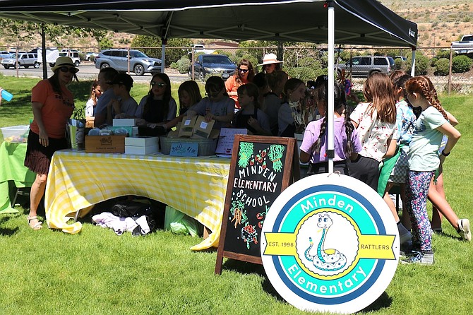 Minden Elementary School students sold cookbooks, herbs and crafts during the Giant Student Farmers Market at Fuji Park.