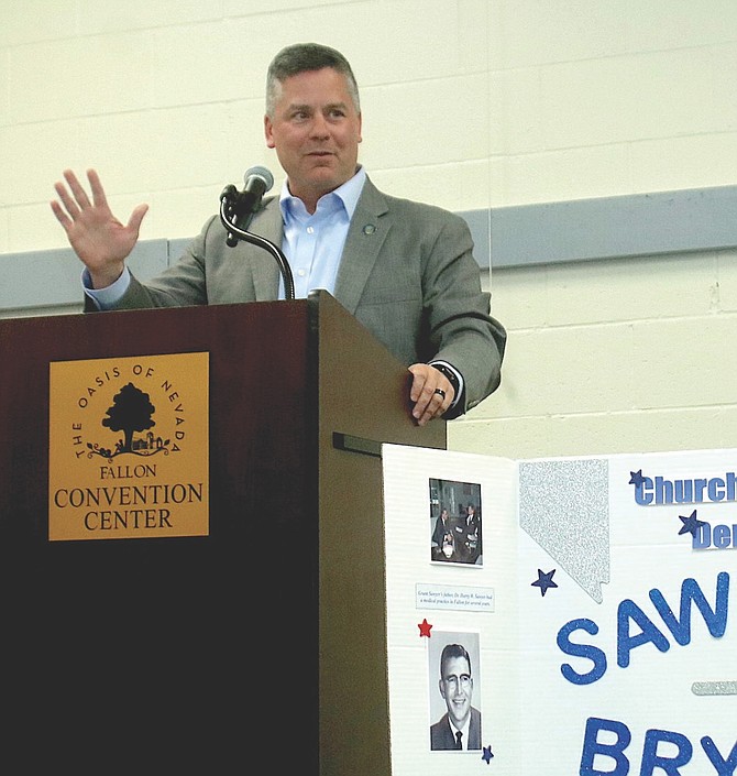 Steve Yeager, speaker of the Nevada Assembly, was keynote speaker at the May 10 Churchill County Democrats Sawyer-Bryan Dinner.