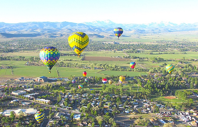 Balloons take off from Lampe Park on the morning of May 17 in the Hot Air for Hope Festival.