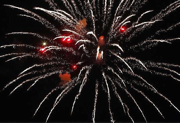 Fireworks from the Nevada Rural Counties RSVP-led fireworks show in Carson City in 2017.