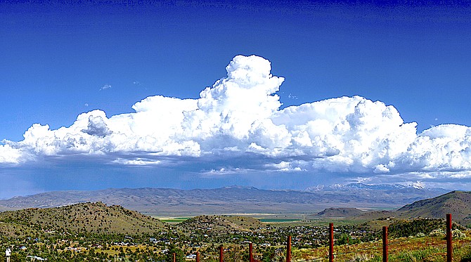 Storm clouds over the Sweetwater Mountains on Saturday afternoon. Photo special to The R-C by John Flaherty