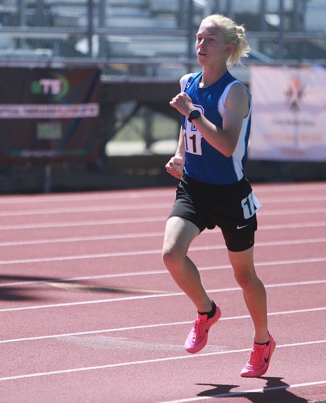 Carson High freshman Quinn Kuchnicki competes at the regional track and field meet at Carson High School. Kuchnicki was a part of the Senators’ 4x800 relay team, which earned second team all-region honors this spring.