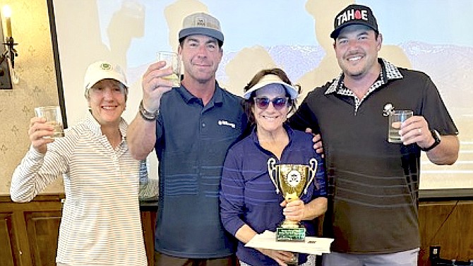 The 2024 Minden Rotary Cup champs Elizabeth Elwell, Mike Dunn, Sherrie Millchap and Brandon Griffin.