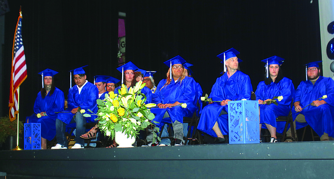 Graduates wait for the May 16 Churchill County School District Adult Education commencement to begin.
