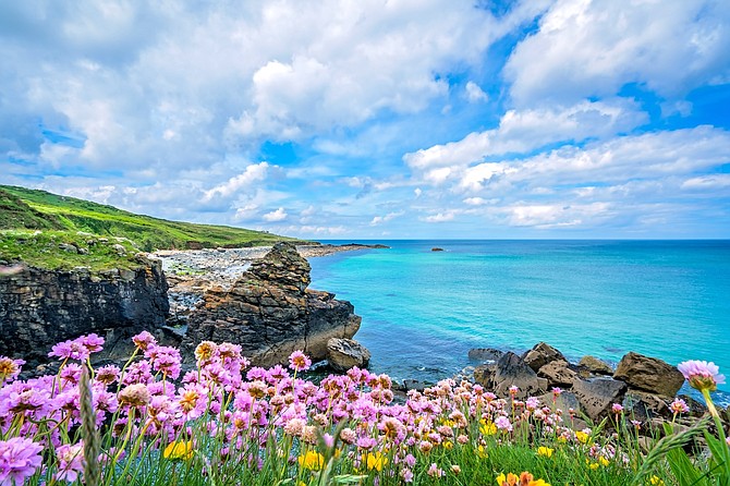 The beautiful English coastline of Cornwall in southeast England is part of the new English Countryside tour.