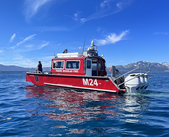 Tahoe Douglas Fire Protection District rescue boat Marine 24 on the Lake.