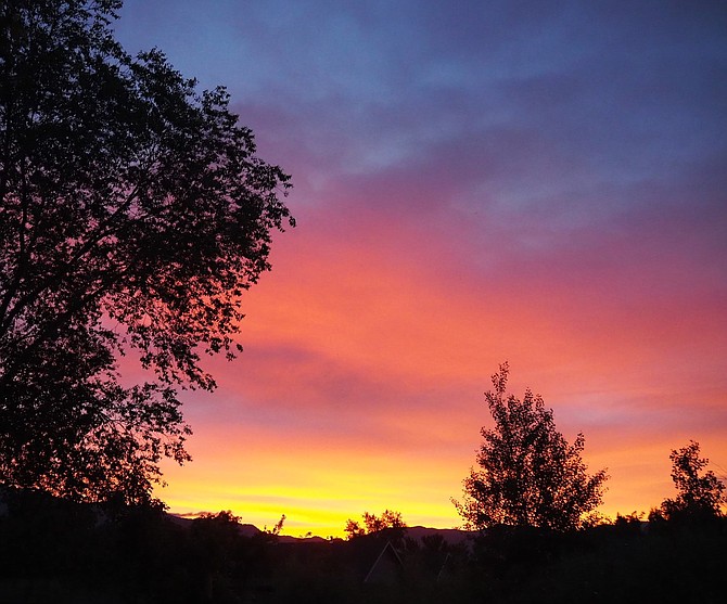 Monday evening's sunset over Carson Valley in this photo taken by resident Dave Thomas.