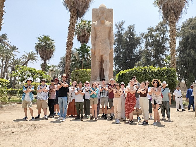 A group of travelers, through Carson High School teacher Ben Spence’s Battle Born Travel Club, visit Egypt in 2022.