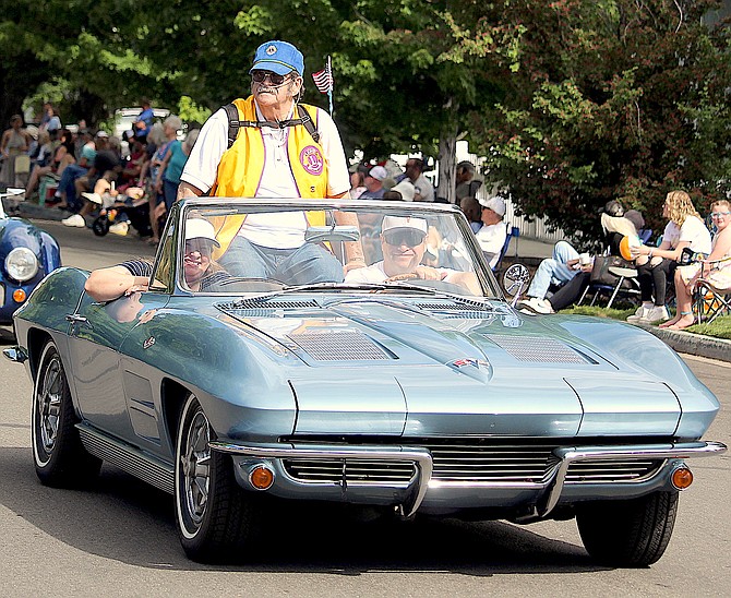 Carson Valley Days Parade Grand Marshal Ron Santi rides in a 1963 Corvette owned by Post and Marilyn Harrelson.