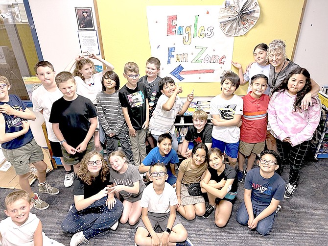 Jacks Valley Elementary School fourth graders in Tracie Moultrap created an arcade out of cardboard boxes and invited the school to play on June 6.